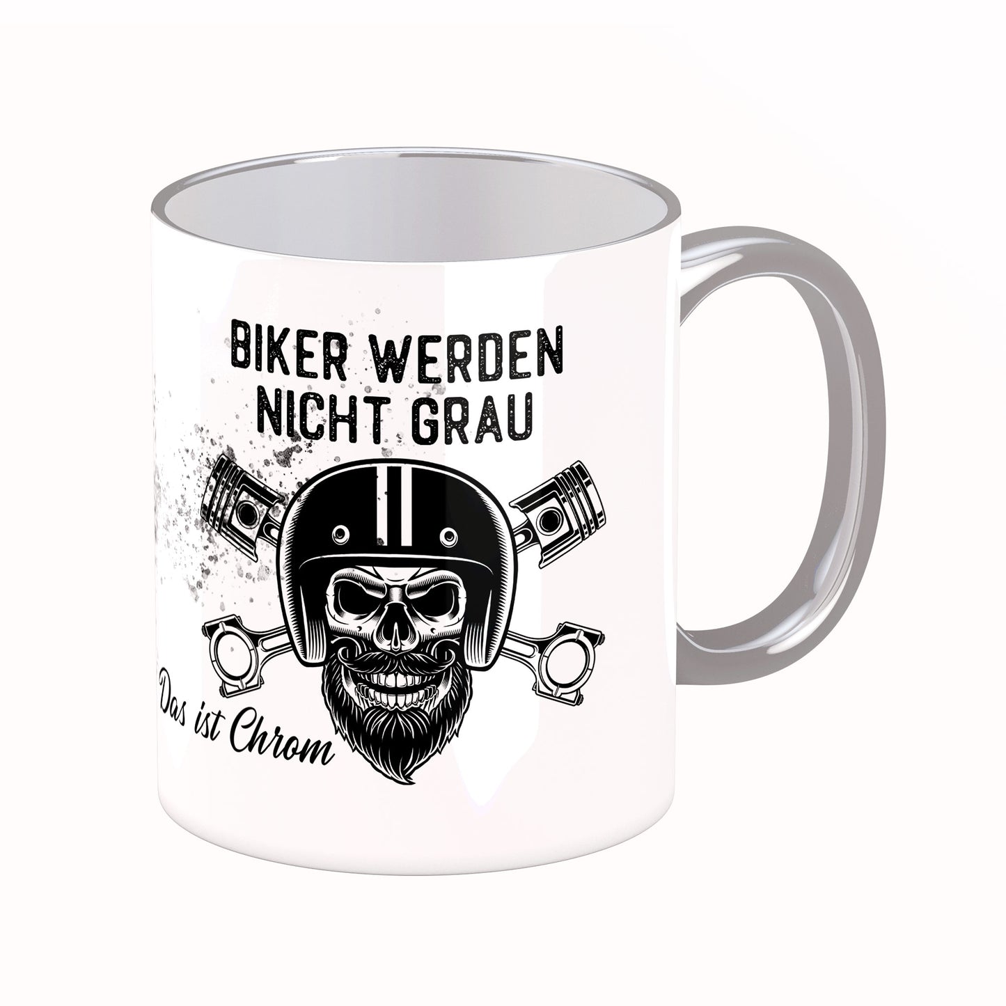 Tasse mit Spruch: Biker werden nicht grau, das ist Chrom