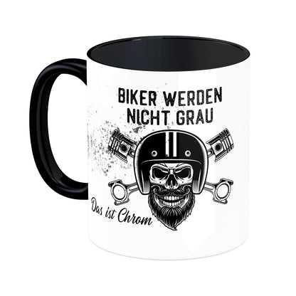 Tasse mit Spruch: Biker werden nicht grau, das ist Chrom