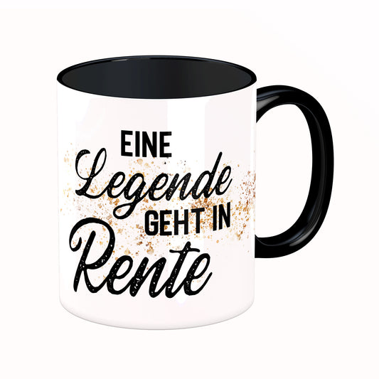 Tasse mit Spruch: Eine Legende geht in Rente