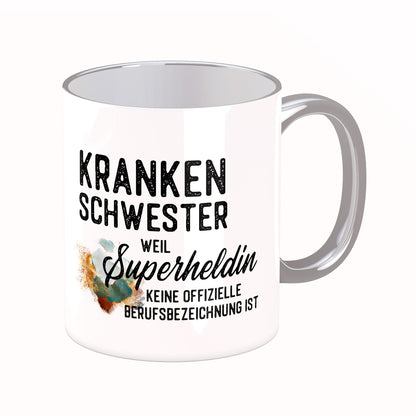 Tasse mit Spruch: Krankenschwester Superheldin